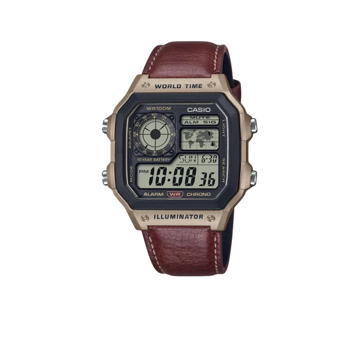 Solewhat Casio Standard Brown Leather AE-1200WHL-5AVDF